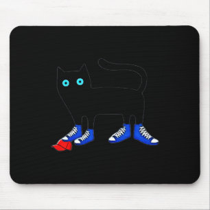 Harris Cat Wearing Blue Leinwand Shoes Tramples Re Mousepad
