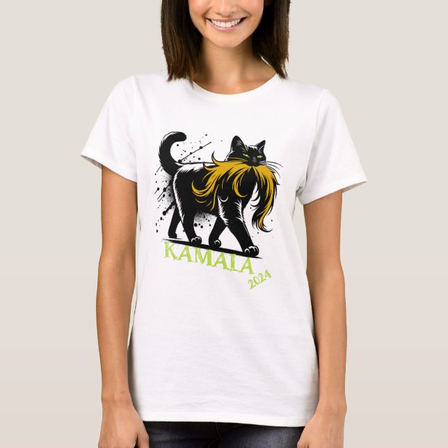 Harris Funny Retro Childless Cat Lady President 20 T-Shirt (Vorderseite)
