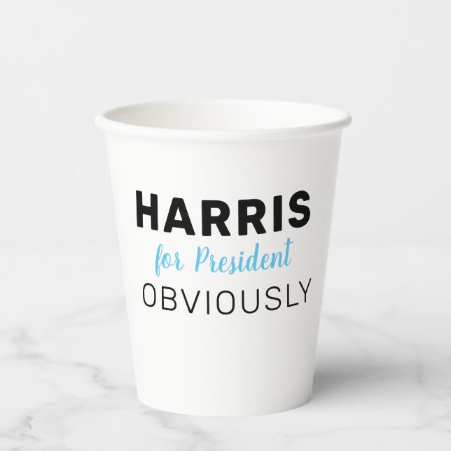 Harris für den Präsidenten 2024 Pappbecher (Vorderseite)