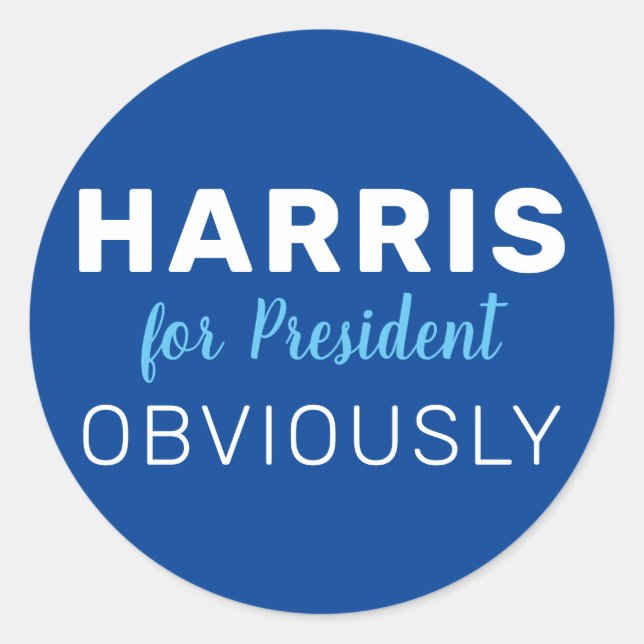 Harris für den Präsidenten - offensichtlich Unters Runder Aufkleber (Vorderseite)