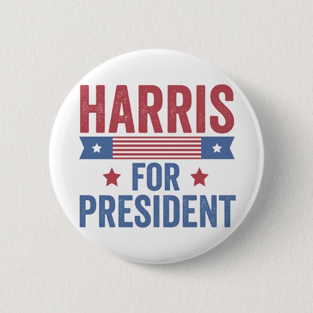 Harris für die Demokraten bei den Präsidentschafts Button (Vorderseite)