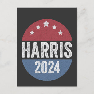 Harris für die Demokraten bei den Präsidentschafts Postkarte