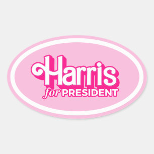 Harris für President Pink Style Ovaler Aufkleber