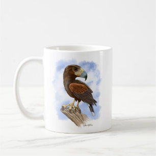 Harris Hawk auf der Lauer Cartoon Kaffeetasse