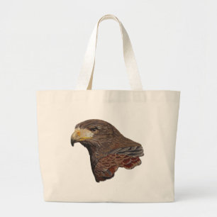 Harris Hawk Imitats Stickerei Jumbo Stoffbeutel