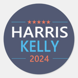 Harris Kelly 2024 Kamala Harris Demokraten Runder Aufkleber