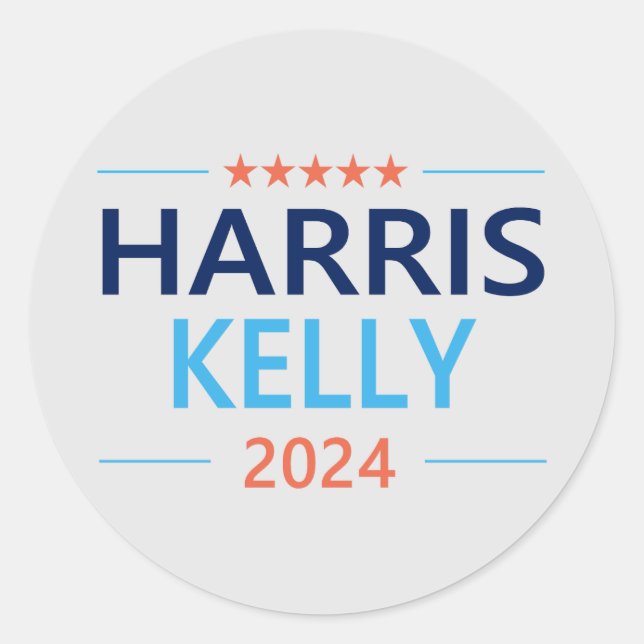 Harris Kelly 2024 Runder Aufkleber (Vorderseite)