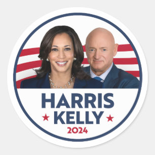 HARRIS KELLY 2024 RUNDER AUFKLEBER