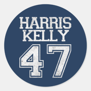 Harris Kelly 47. Präsident 2024 Wahl Vintage Runder Aufkleber