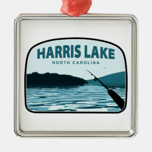 Harris Lake North Carolina Angelrute Ornament Aus Metall