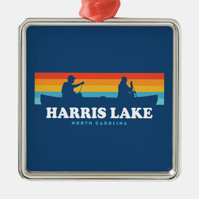 Harris Lake North Carolina Canoe Ornament Aus Metall (Vorne)
