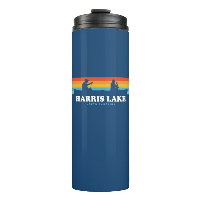 Harris Lake North Carolina Canoe Thermosbecher (Vorderseite)