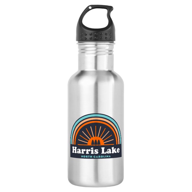 Harris Lake North Carolina Rainbow Edelstahlflasche (Vorderseite)