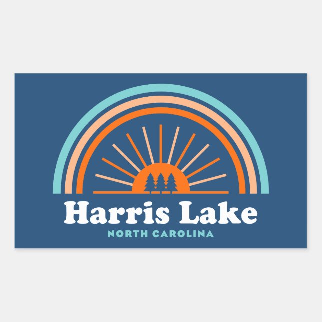Harris Lake North Carolina Rainbow Rechteckiger Aufkleber (Vorderseite)
