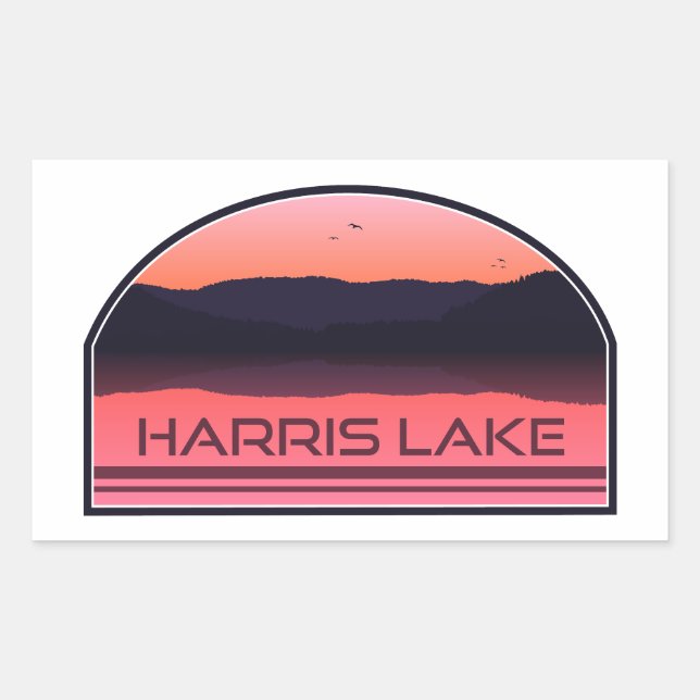 Harris Lake North Carolina Red Sunrise Rechteckiger Aufkleber (Vorderseite)