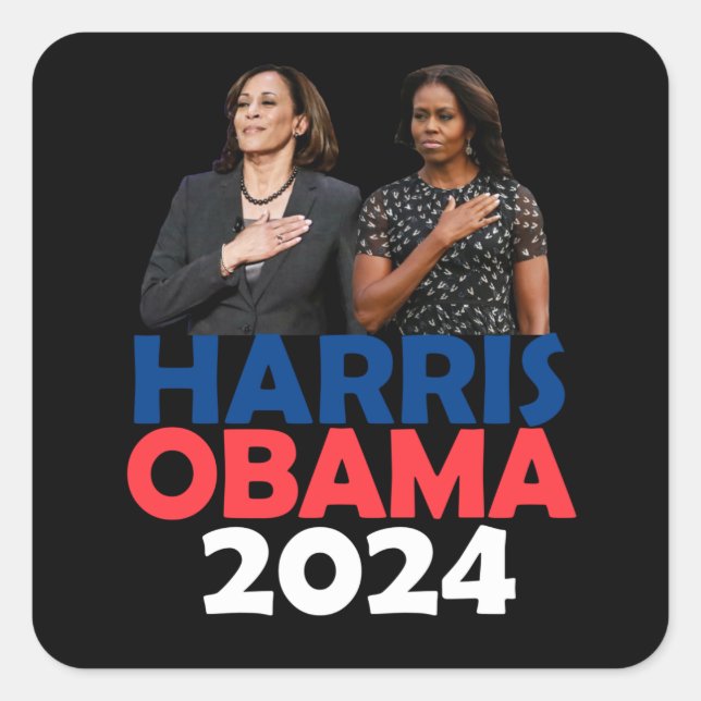 Harris Obama 2026 Quadratischer Aufkleber (Vorderseite)