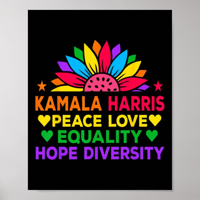 Harris Peace Liebe Equality Hope Diversity Poster (Vorne)