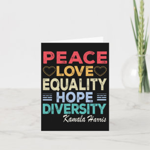 Harris Peace Liebe Equality Hope Diversity Retro Karte