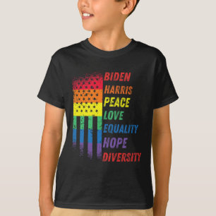 Harris Rainbow American Flag Novelty T-Shirt Inaug