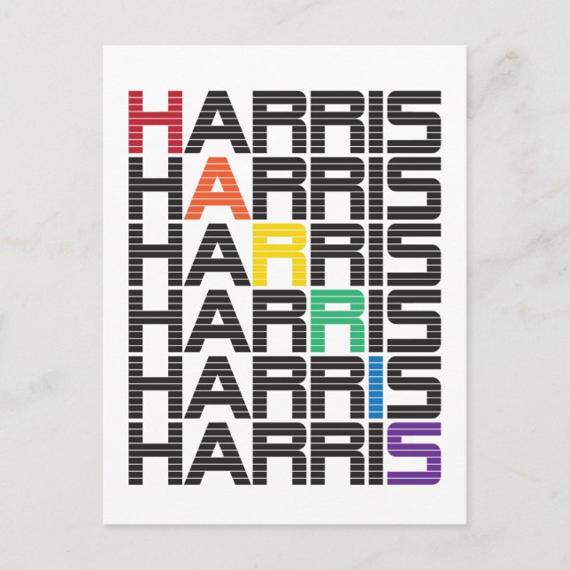 Harris-Regenbogen-Textstapel Postkarte (Vorderseite)