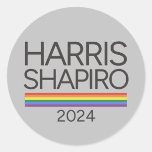 Harris Shapiro 2024 LGBTQ Pride Kamala Harris Runder Aufkleber
