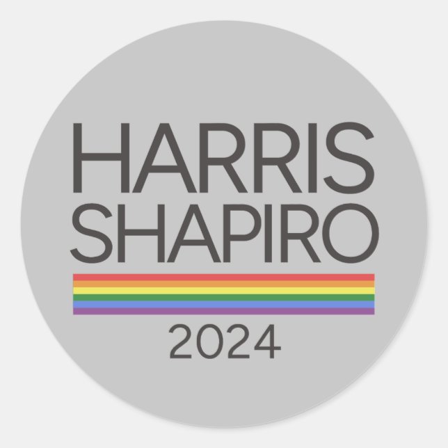 Harris Shapiro 2024 LGBTQ Pride Kamala Harris Runder Aufkleber (Vorderseite)