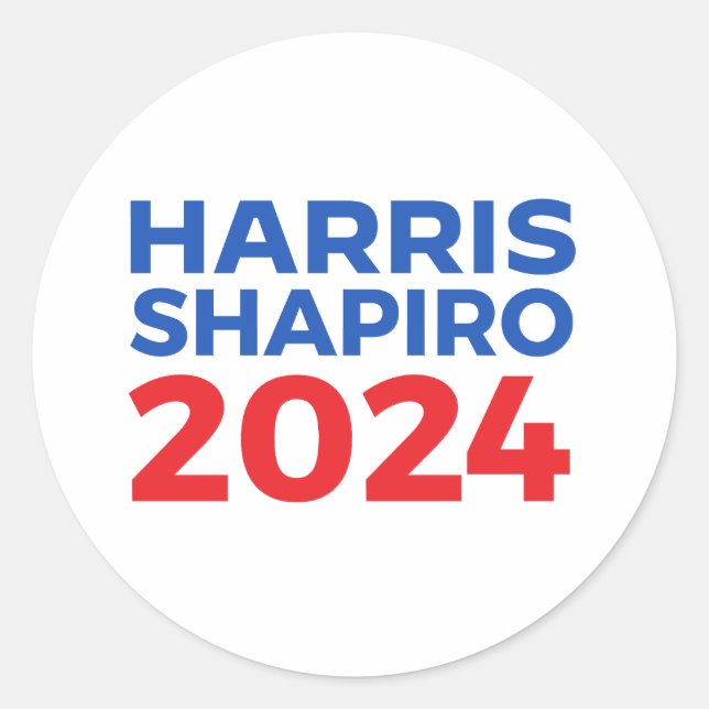 HARRIS SHAPIRO 2024 RUNDER AUFKLEBER (Vorderseite)