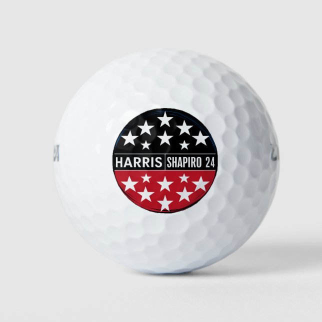 Harris-Shapiro 2024 Vintager Präsident Kamala Golfball (Vorderseite)