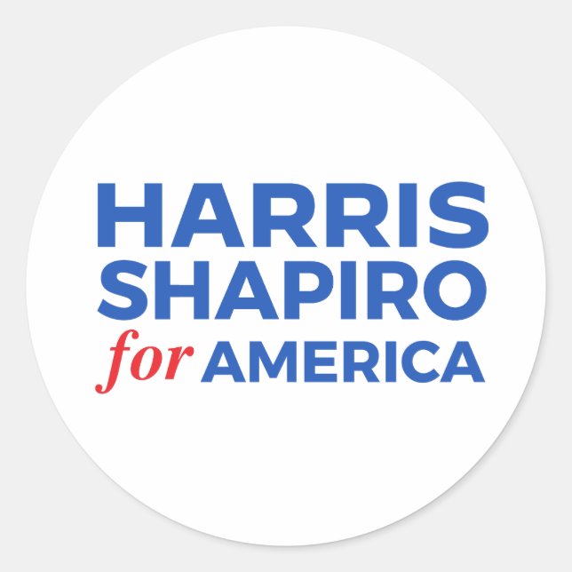 HARRIS SHAPIRO FÜR AMERIKA RUNDER AUFKLEBER (Vorderseite)