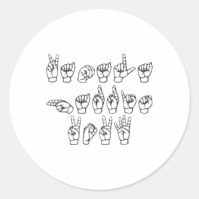 Harris Sign Language Runder Aufkleber (Vorderseite)