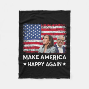 Harris Tim Waltz WAlzheimer 2024 Amerika Glücklich Fleecedecke