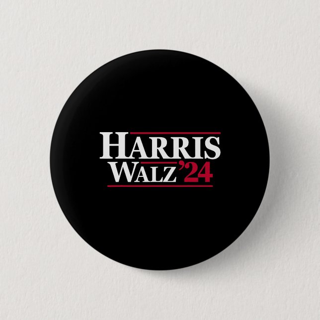 Harris Tim Walz 2024 24 für Präsident Brat Usa T-S Button (Vorderseite)