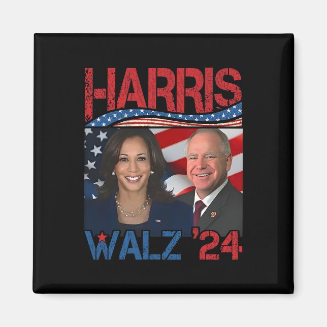 Harris Tim Walz Waltz 3 Magnet (Vorne)