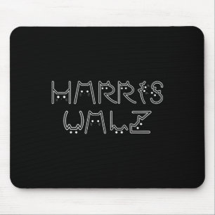 Harris Tim Walz Walzer Katze Buchstaben Schrift De Mousepad