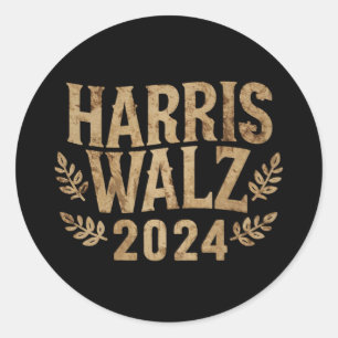 Harris Tim Walz Wappen Vintag Harris Waltz 2024 Runder Aufkleber