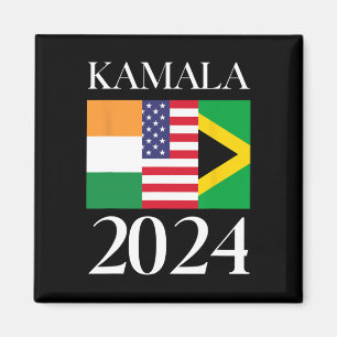 Harris Vote 2024 Indische jamaikanische Flagge Magnet