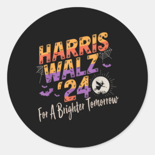 Harris Waltz 2024 für ein glänzendes Hallowee Runder Aufkleber