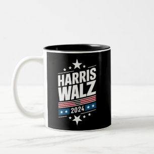 Harris Waltz 2024 Kamala Harris Tim Waltz 2024 Zweifarbige Tasse