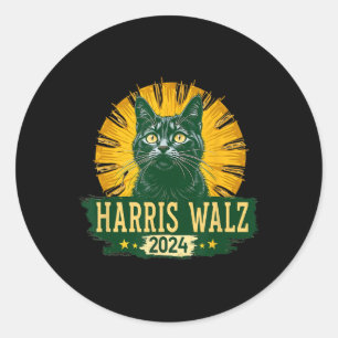Harris Waltz 2024 Spaß Cat Election Kamala Harris Runder Aufkleber