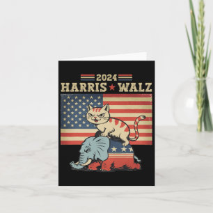 Harris Waltz 2024 VP Präsident Wahl Funny Cat Karte