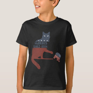 Harris Waltz 2024 VP Präsident Wahl Funny Cat T-Shirt