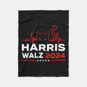 Harris Waltz 2024 Wahl Harris Tim Waltz Heartb Fleecedecke