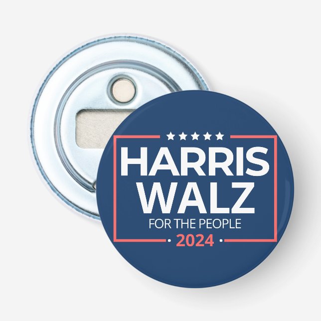 Harris Waltz 2024 Wahl Kamala Harris Tim Waltz Flaschenöffner (Vorderseite)