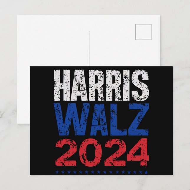 Harris Waltz 2024 Wahl Kamala Harris Tim Waltz Postkarte (Vorne/Hinten)
