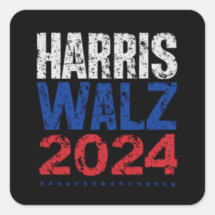 Harris Waltz 2024 Wahl Kamala Harris Tim Waltz Quadratischer Aufkleber