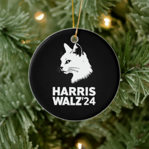 Harris Waltz 2024 Wahl Lustige Katze Kamala Tim  Keramik Ornament
