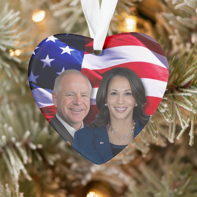 Harris Waltz Foto 2024 - Kamala Harris Tim Waltz Ornament (Baum)