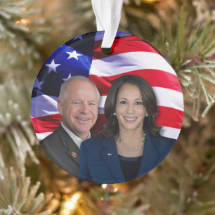 Harris Waltz Foto 2024 - Kamala Harris Tim Waltz Ornament