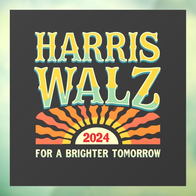 Harris Waltz für eine Brighter Tomorrow Kamala Har Fensteraufkleber (Blatt 3)