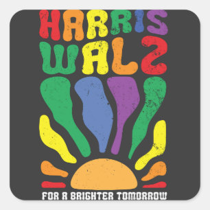 Harris Waltz für eine hellere Zukunft Kamala LGBT Quadratischer Aufkleber